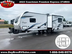 Coachmen Freedom Express Ultra Lite travel trailer 274RKS highlights: •Pull-Out Camp Kitchen •LED TV Swivel •Two...
