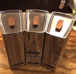 vintage kitchen canisters metal. Condition is Used. Shipped with USPS Priority Mail.