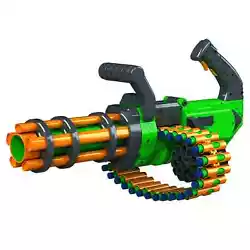 1 Adventure Force V-Twin Motorized Gatling Belt Blaster. Hold down the Rev-Trigger to power up the flywheels and then...