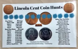 Custom Cent Coin Roll Hunting Mat. The second photo shows a few wheat cents I found coin roll hunting, as well as a...
