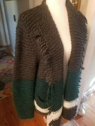 Madewell Wool Blend Xlarge Open Shawl Collar Sweater.
