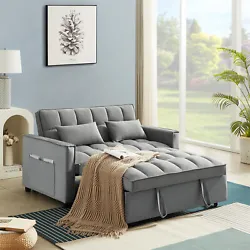 Pull-out Sleeper: Pull the included handle and it slides out on its rollers to make loveseat sofa converts to sleeper...