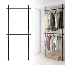 Bear Heavy Load: Closet system bear weight up to 260lbs, each clothing bar bears 130lbs. When assembling the vertical...