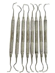 Set Of 9 Gracey Curettes Periodontal Hollow Handle Colored Surgical Dental Scalers. 1-GRACEY CURETTES HOLLOW 1/2...