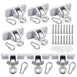 Swing Hangers Heavy Duty Wooden Swing Set Accessories with Screws and Locking Snap Hooks 10000 lb Capacity Set of 8....