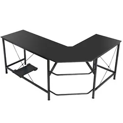 Work with the utmost comfort using our L-shaped computer desk anywhere you need! 1 x L-shaped Desk. Humanized foot rest...