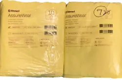 17 Ritmed AssureWear Yellow Cuff M/L Single Use Exam Gown Latex free. 2 packages, 1 package is a full 10 pack, the...