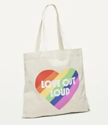 Old Navy Printed Canvas Tote Bag celebrating Gay Pride. Approximately 15”x15”, with a 9.5” strap. Durable, 100%...