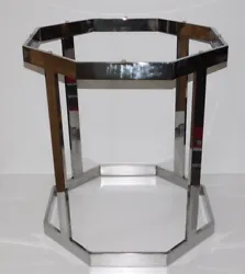 This table base is very sturdy and can hold a glass or marble top. It will look amazing when polished up.