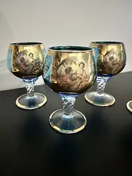 For sale is a lot of 4 rare beautiful antique gold glass cups beautiful art work . You will never see these exact cups...