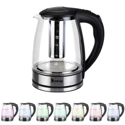 The HD-1861-A 110V 1200W 1.8L Electric Glass Kettle is the perfect blend of elegance and functionality. A halo of LED...