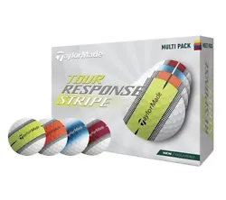 TAYLORMADE Tour Response Stripe 2023 Golf Balls - 12 Pack Multi.
