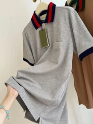 Gucci belt collar beads cotton POLO shirt S,M,L