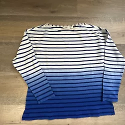 Vineyard Vines Boat Neck Long Sleeve Shirt Top Womens Small Blue White Striped. Smoke free home and fast ship!
