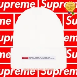 Supreme Property Label Beanie White FW22 Brand New, Authentic, Sold Out!