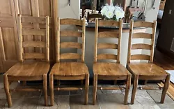 Lot of 6 Pottery Barn Wynn Ladderback Dining Chairs. Beautifully crafted, lightly distressed, hand finished smooth,...