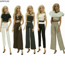 Office Lady Fashion Doll Clothes Set for Barbie Doll Outfits 1/6 Dolls Accessories For Barbie Shirt Wide Leg Trousers...