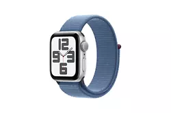 Apple Watch SE GPS (2023) Silver Aluminium Bracelet Sport Loop Winter Blue Sport 40 mm - Montre connectée - Aluminium...