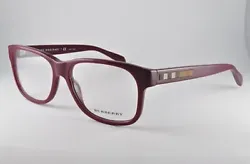 Beautiful Burberry BE2136 Eyeglass Frame in a deep maroon color, color code 3351 54mm eye size, 15mm bridge, 140mm...