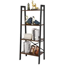 It combines the charm of both classic and contemporary furniture styles. 4-Tier open shelves: Antique ladder shelf...