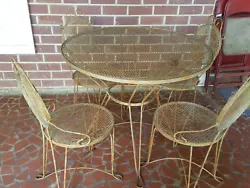 Great Early 60s Patio Bistro-Style Table & Chairs. Nothing like an extra table and chairs that can be used for any...