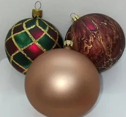 Lot of 4 Vintage large Christmas Tree Ornament Balls Czech, West Germany bird ESTATE..  3 inches, and the larger one...
