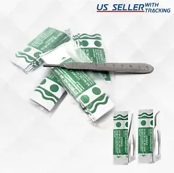 ITEM: 50 STERILE SURGICAL BLADES #11 #15 WITH FREE SCALPEL HANDLE #3. 1 STAINLESS STEEL SCALPEL HANDLE #3. Easy to...