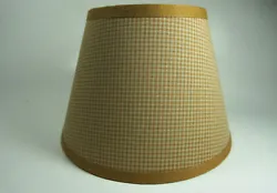 Honey Brown Fabric Lamp Shade. The fabric is a 100% cotton made. The pattern is a mini check. Great on a wrought iron...