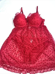 Women Red Valentine Baby Doll (2 Piece).