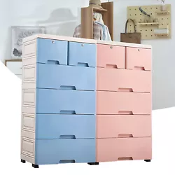 6 Drawers Organizer: features 4 Large Drawers and Top 2 Small Cabinets Locker(with Keys),6 Drawers for Large Storage...