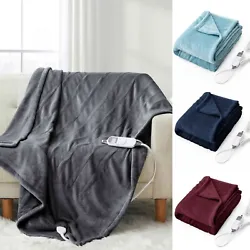 Electric Heated Throw Blanket 50in x 60in Fast Heating Flannel Blanket or Full-Body Coverage 10 Heating Levels 3 Timer...