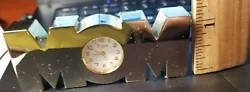   MOM Elgin Solid Metal Small Desk Clock - runs, keeps time, new battery.