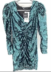 Gorgeous Zara festive season dress Teal green sequin size S. Brand new with tagsComes from smoke free home.