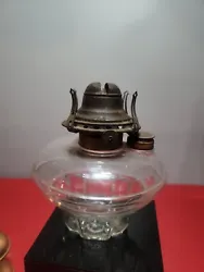Antique Queen Anne No. 2 Oil Lamp Scoville Mfg Co USA Clear Base.  Good condition  No chips cracks or damage ...