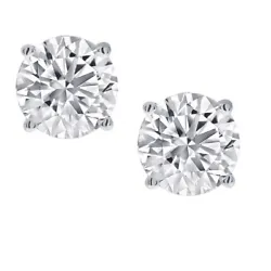 1/2ct total weight of natural round diamonds, set in 14K white gold with traditional push on 14K white gold earring...