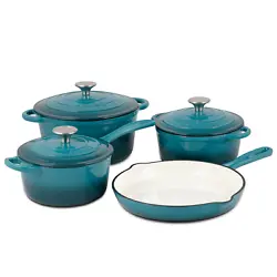 The cast-iron composition provides superior heat retention and distribution, so your food cooks quickly and evenly....