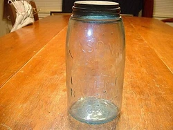Up for sale Estate fresh is a Wonderful Antique 1858 Aqua Blue Masons Jar in Very good condition for age. There are air...