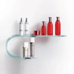 Artistic yet practical, this two tier clear shelf with its curved design and polished edges will give any wall that...