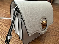 Versace Crossbody Bag. White. La Medusa collection. Pebbled leather. Comes with Versace dust cover.