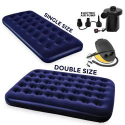 Repair Patch included in Airbed. Deluxe quality comfortable inflatable flocked vinyl coil beamsingle / double air bed...