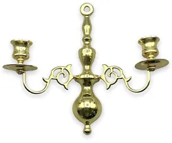 Baldwin Two Arm Solid Brass Candle Holder Wall Mount 2 Branch Classic Candelabra Candle Sticks for Tapered Candles (not...