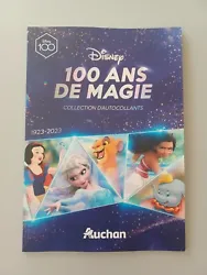 Nouvelle collection Auchan pour les 100 ans de Disney (1923-2023).  Album neuf et vide.