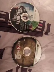 Lot 2 Jeux Xbox 360: Call of Duty Black Ops et Left 4 Dead. DISQUE UNIQUEMENT /!\  les deux disques sont fonctionnels,...