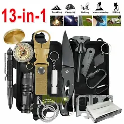 MULTI-FUNCTIONAL - Survival kits camping portable multi-tool box outdoor flashlight set tools. Car first aid kit,...
