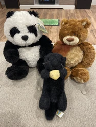 Panda, teddy, and otter.