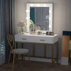 REMOVABLE MIRROR: With the removal of upper mirror, the makeup vanity can be used as a sturdy desk, writing table, or a...