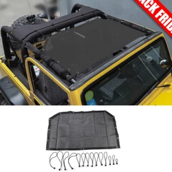 Mesh Sunshade Top Roof Sun Shade for Jeep Wrangler Bikini Safari Rubicon TJ(1996-2007).
