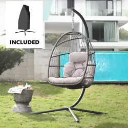 Premium Outdoor Hanging Chair Swing Chair Patio Egg Chair Large Cushion.