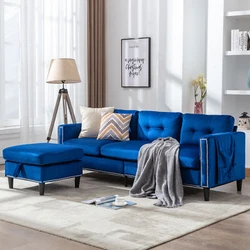 A perfect choice for small spaces, this sectional sofa is aesthetic and showcases a sleek modern look that will bring a...