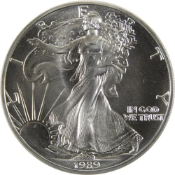 Of 99.9% pure silver. These large, beautiful coins do not receive a mintmark, and are not sold directly to the public...